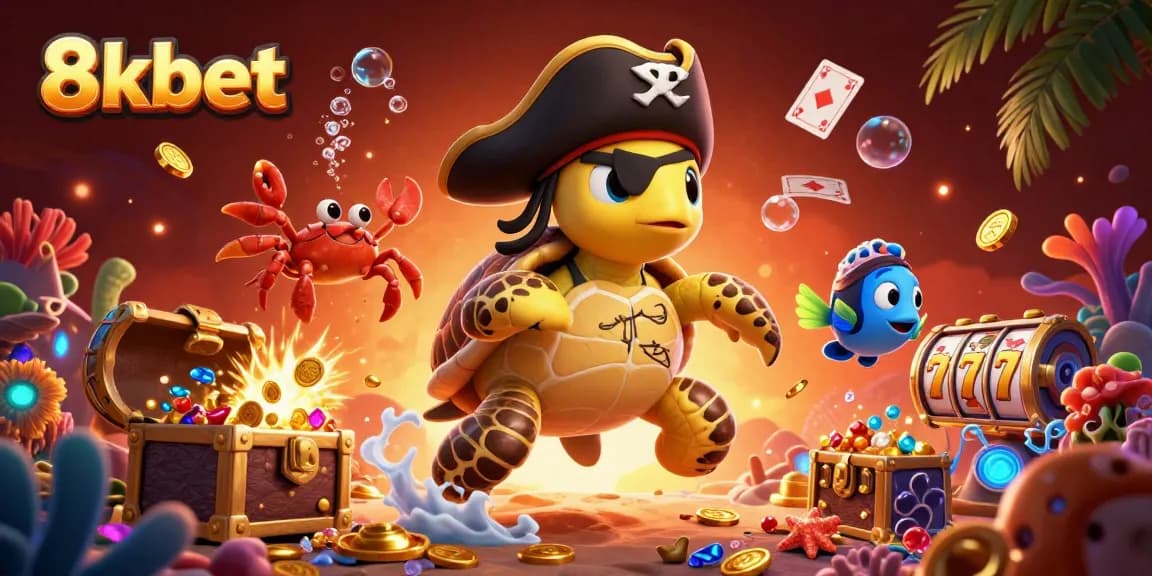 Spin and win big at 8xbet with our vibrant casino-themed underwater illustration showcasing exciting game elements.