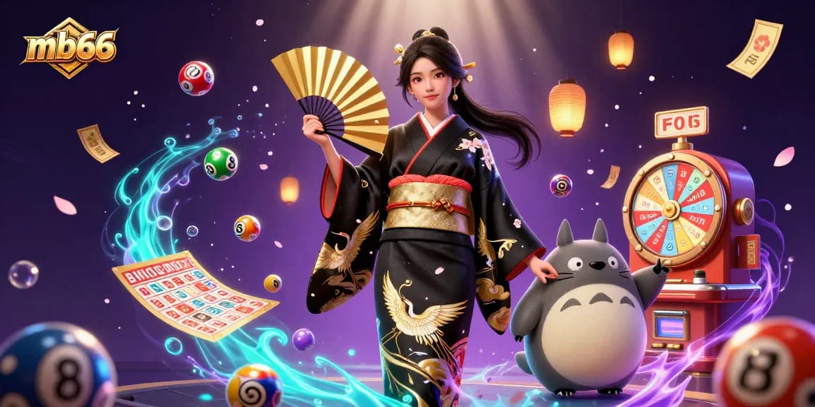 Engage with the vibrant gaming world of mb66 showcasing colorful lottery elements and dynamic characters in an interactive digital casino.