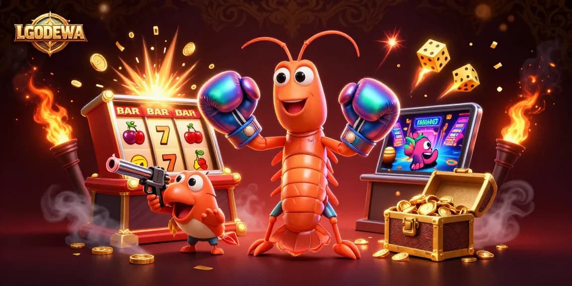 Spin to win with LGODEWA's colorful slot machine, featuring dynamic characters and explosive gameplay.