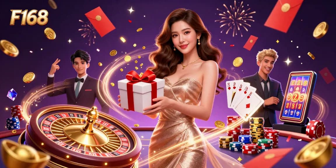 Experience thrilling gaming moments at F168 with abundant golden coins and festive themes