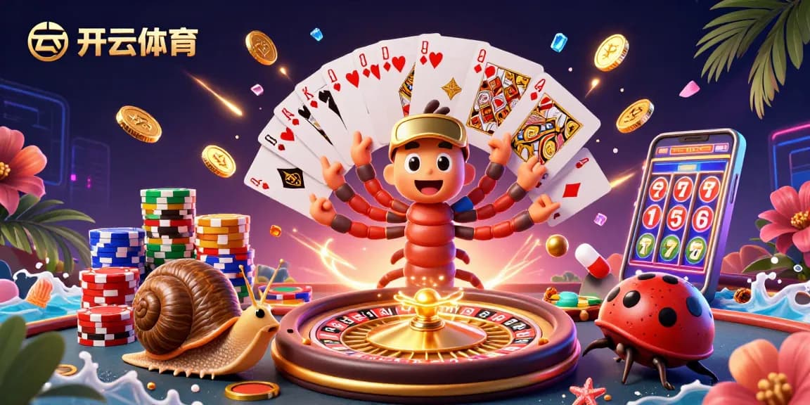 Experience excitement at 开云体育 with a dynamic casino scene featuring a cartoon dealer, high-roller, and chips.