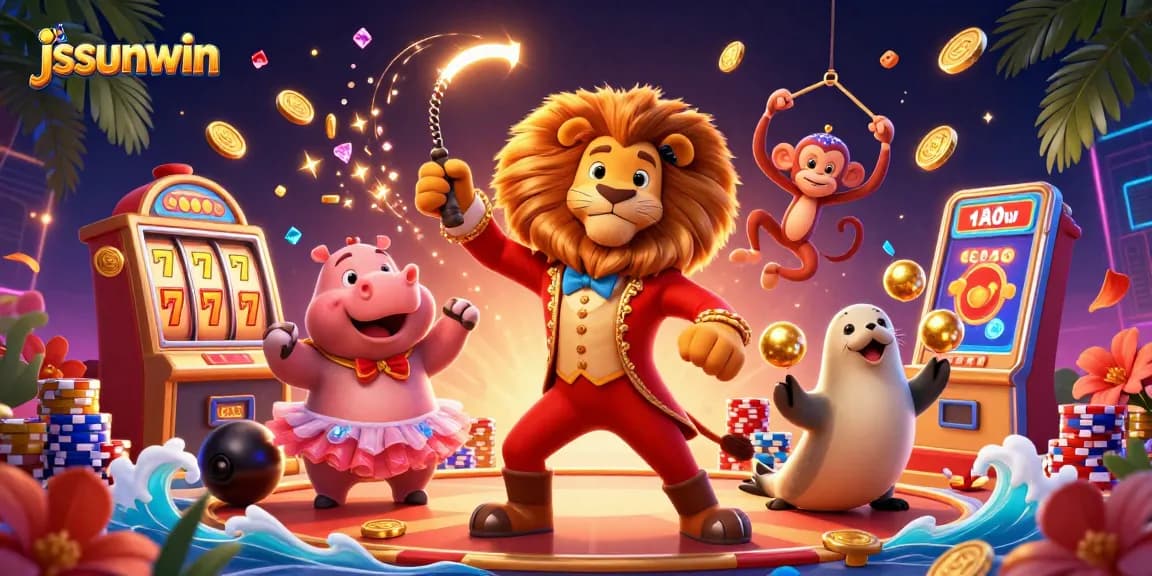 Experience the thrills of jssunwin with a dynamic casino scene featuring vibrant characters and engaging game elements.