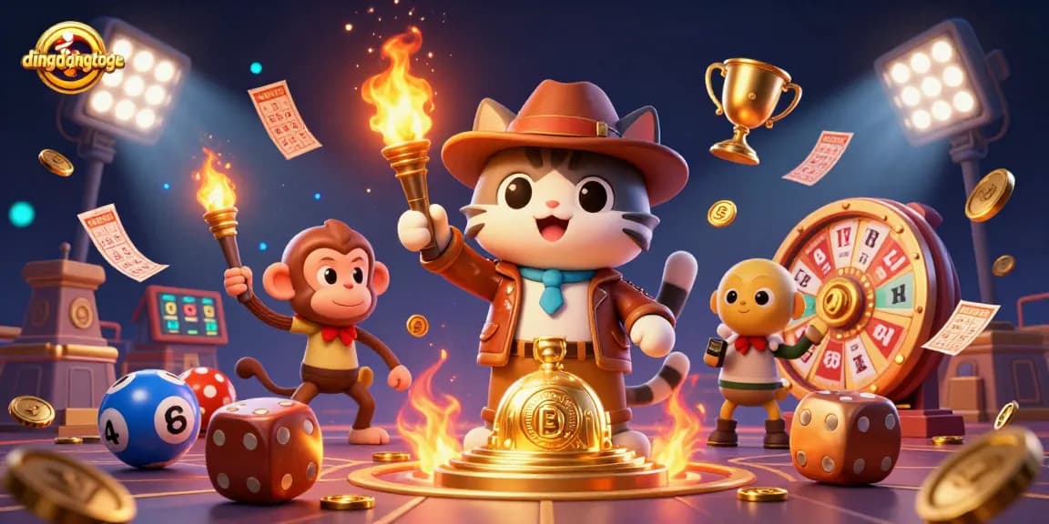 Engage in thrilling lottery action with dingdongtoge, showcasing vibrant gaming elements in an exciting casino adventure.
