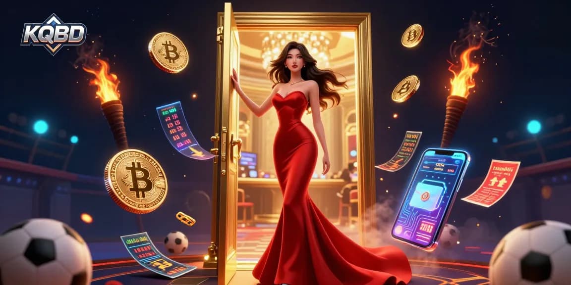 KQBD delivers real-time sports betting results with vibrant sports betting elements and crypto coins.