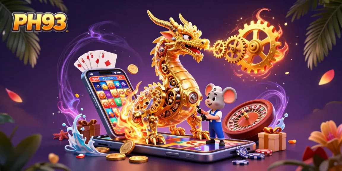 Win big at PH33 with vibrant 3D illustration capturing gameplay excitement and casino elements.