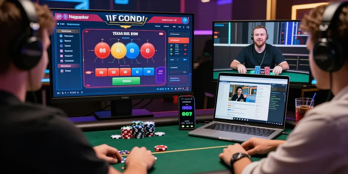 Exciting poker gameplay on Daftar Nagapoker platform showcasing dynamic game options and virtual dealer interaction.