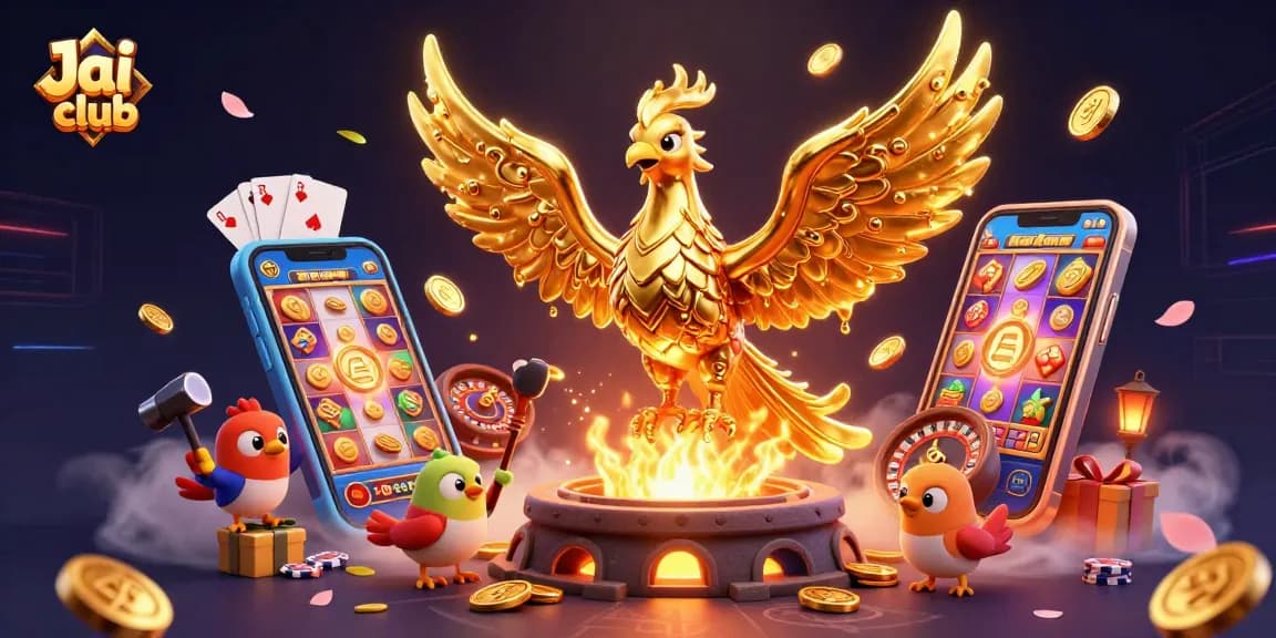 Jai club engages players with thrilling gameplay, featuring a molten phoenix and dynamic game elements.