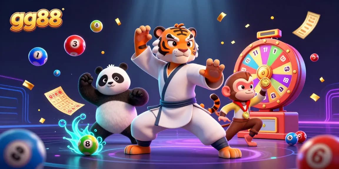 Experience the excitement of gg88 with a vibrant 3D casino illustration featuring playful characters and dynamic game elements.