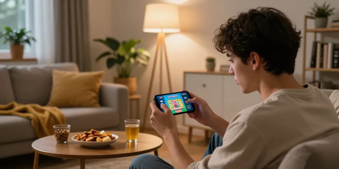 Engaged player enjoying 3 Patti World game on mobile; Get the App for an exciting gaming experience.