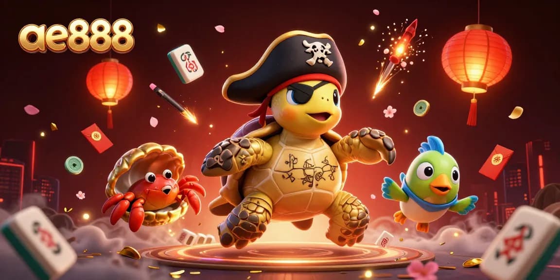 Spin the luck with ae888's vibrant 3D casino scene featuring dynamic characters and rich elements.