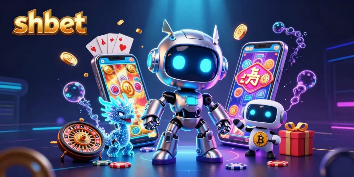 Win big at shbet with exciting slot games and vibrant 3D casino elements in a dynamic digital scene.