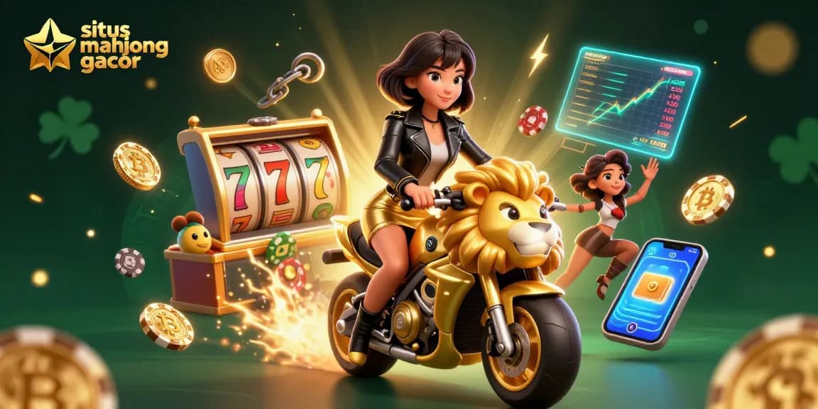 Play Mahjong with "situs mahjong gacor" in a vibrant 3D casino scene showcasing casino elements