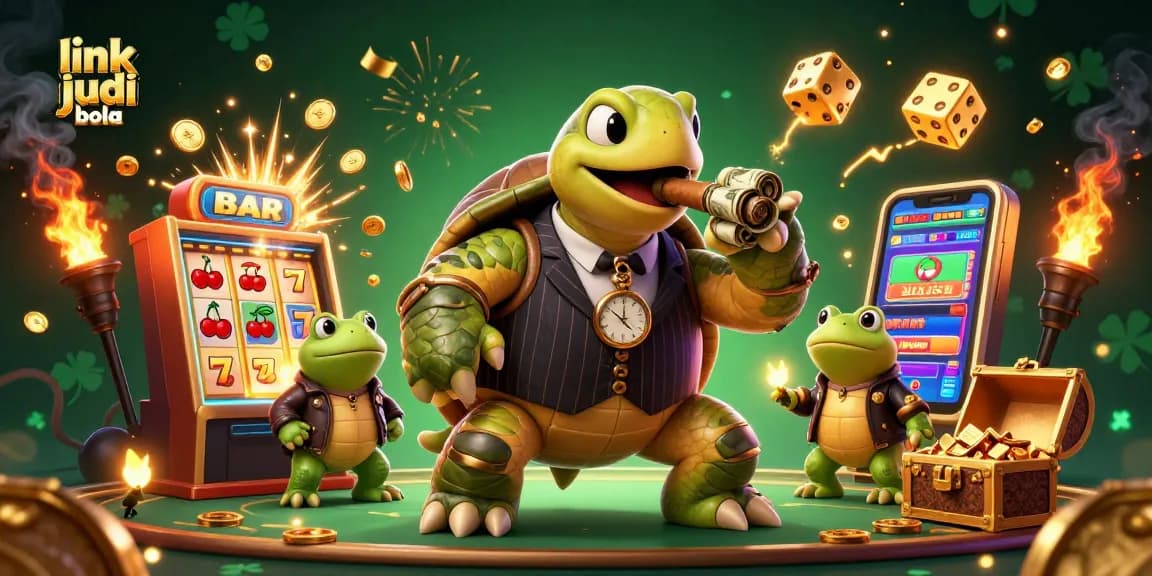 Experience thrilling link judi bola action with vibrant characters amidst a bustling casino scene.
