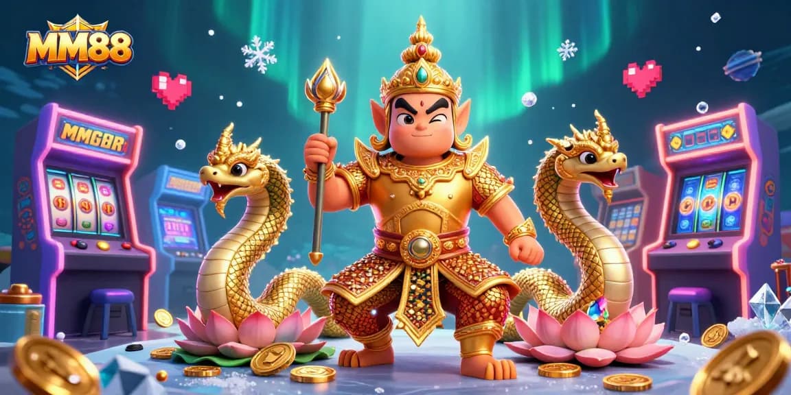 Engage in exciting slots at MM88 with vibrant characters, golden treasures, and dynamic gameplay.