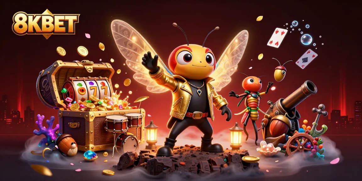 Experience exciting wins at 8KBET with a vibrant scene of a bustling casino atmosphere.