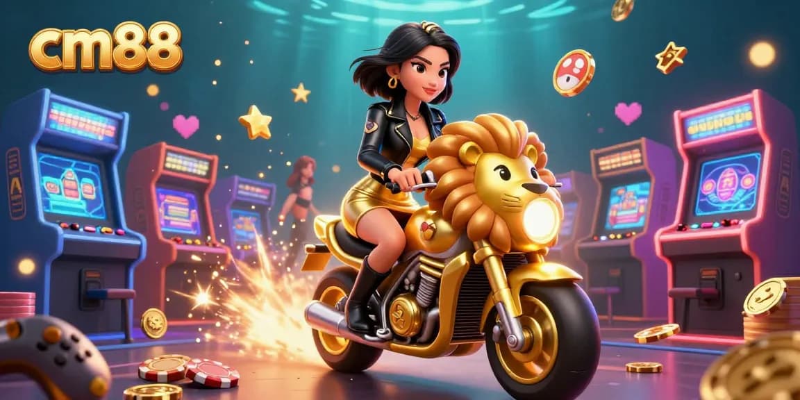 Experience the thrill of cm88 with a glamorous 3D casino scene featuring vibrant game elements and excitement.