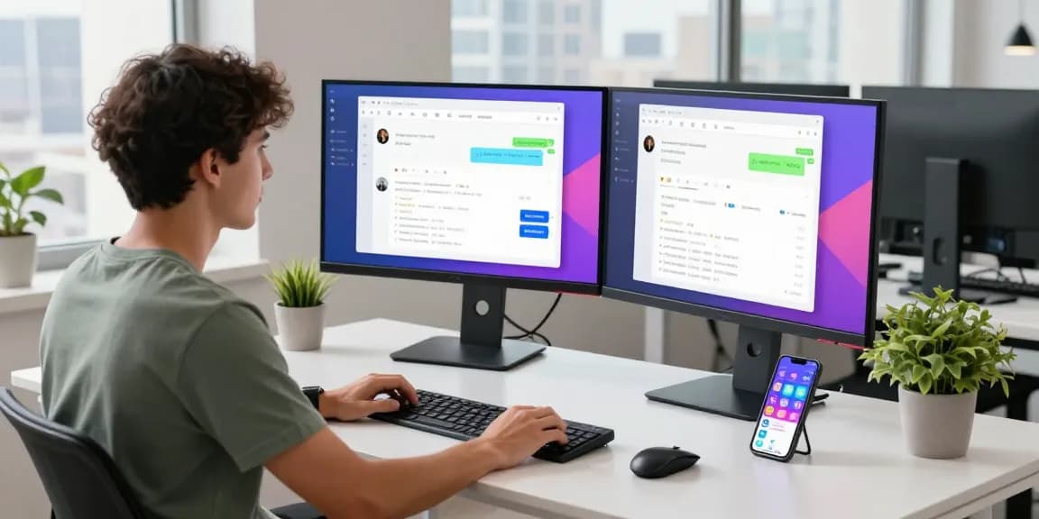 Developer enhancing crush ai chatbot interface in a modern workspace