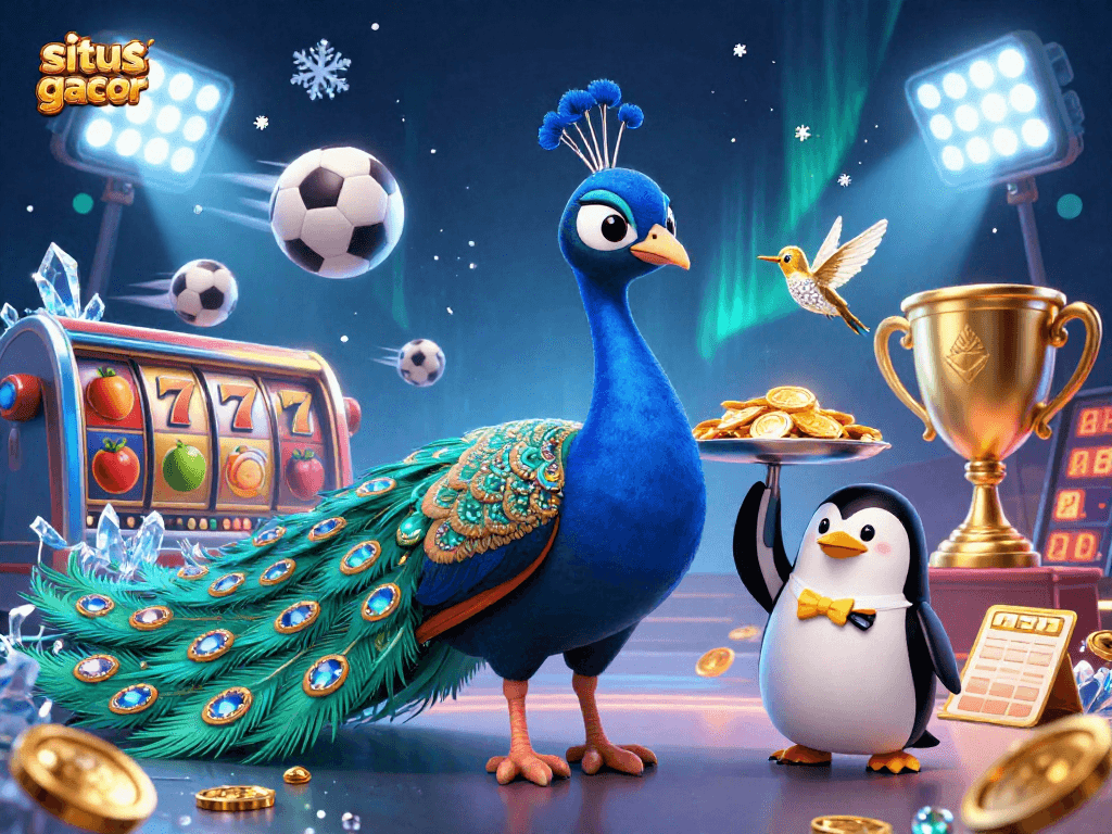 Spin to win with the situs slot gacor in a vibrant casino scene filled with dynamic elements.