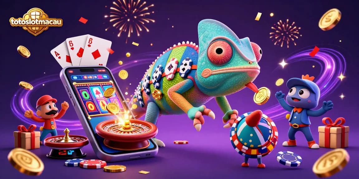 Win big with exciting gameplay at totoslotmacau, featuring colorful slot games and golden coins.