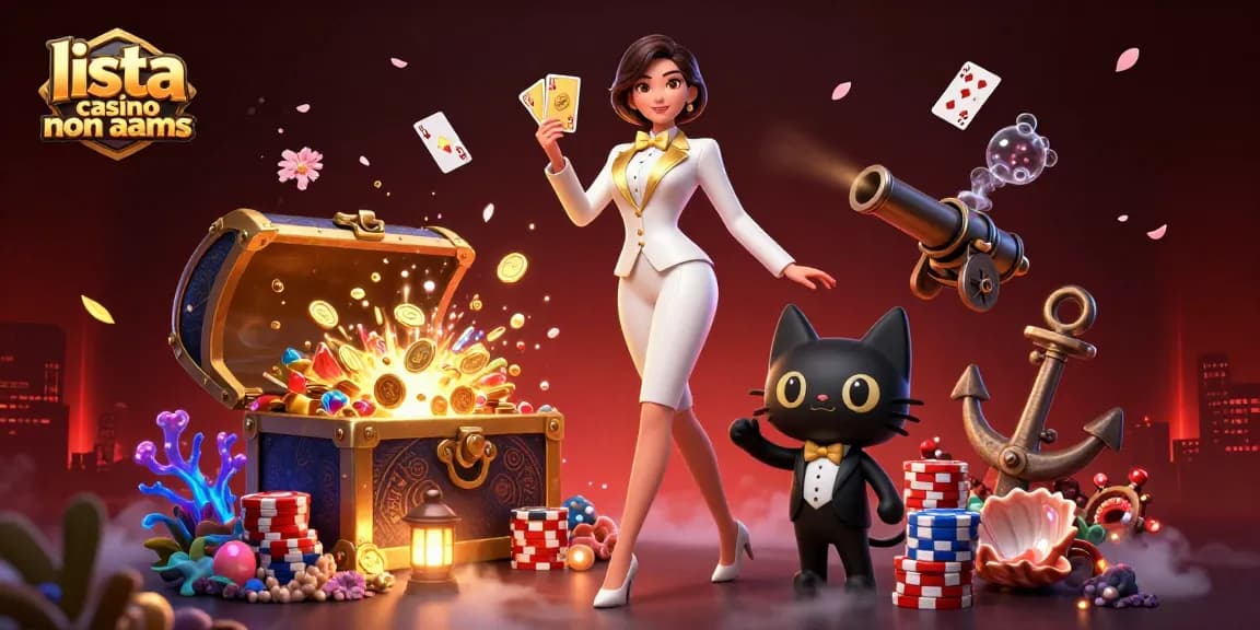Interagisci con la lista casino non AAMS che presenta un dealer glamour e elementi di casinò vibranti per un gioco emozionante.