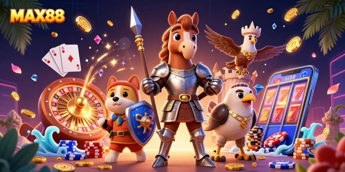 Experience MAX88's thrilling casino adventure with knights and golden treasures