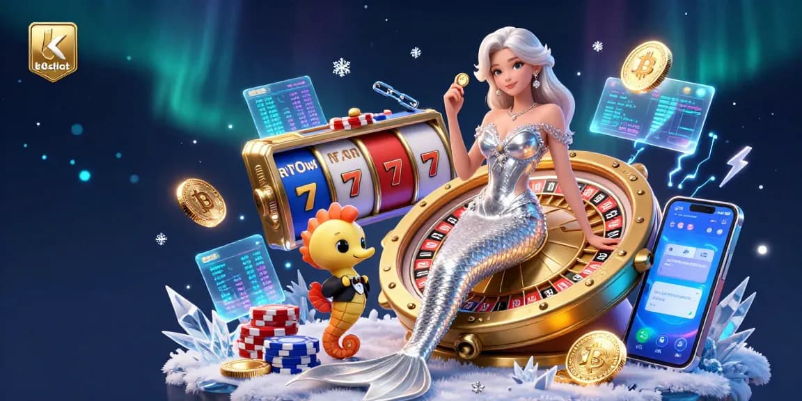 Engage in thrilling gameplay with kdslot as a stunning woman in a silver gown poses next to a golden roulette wheel.