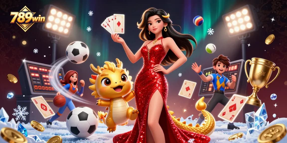 Experience thrilling gameplay at 789win, featuring a glamorous Asian character and dynamic gaming elements.