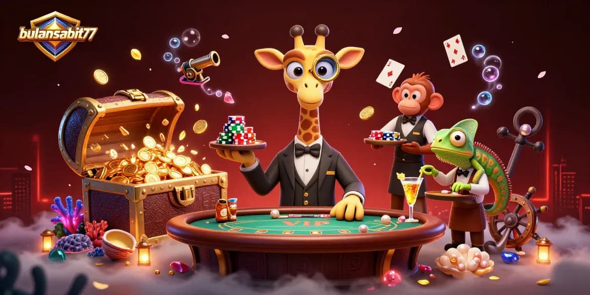 Experience the excitement of bulansabit77 with a rich casino scene featuring dynamic characters and vibrant elements.