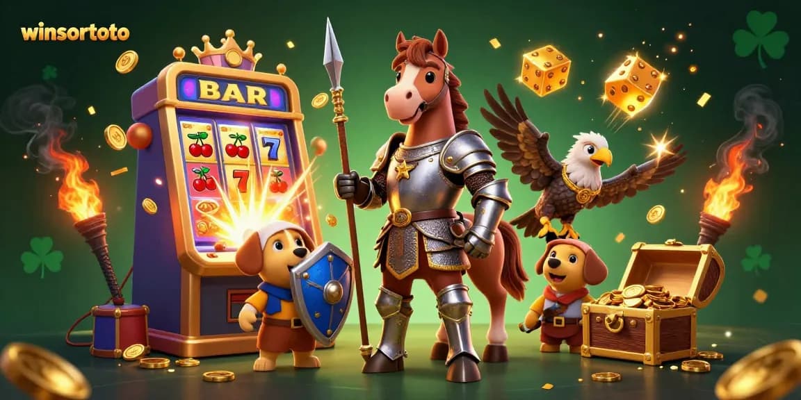 Experience the excitement of winsortoto with vibrant slots, jackpots, and animated casino elements.