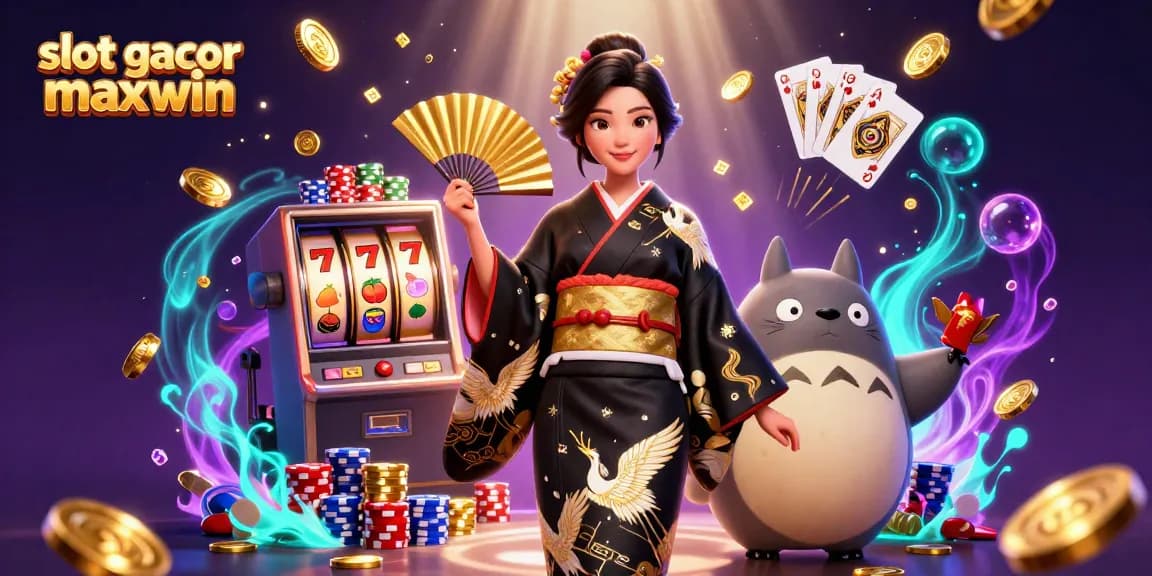 Win big today at slot gacor maxwin with this vibrant casino illustration featuring traditional and modern elements.