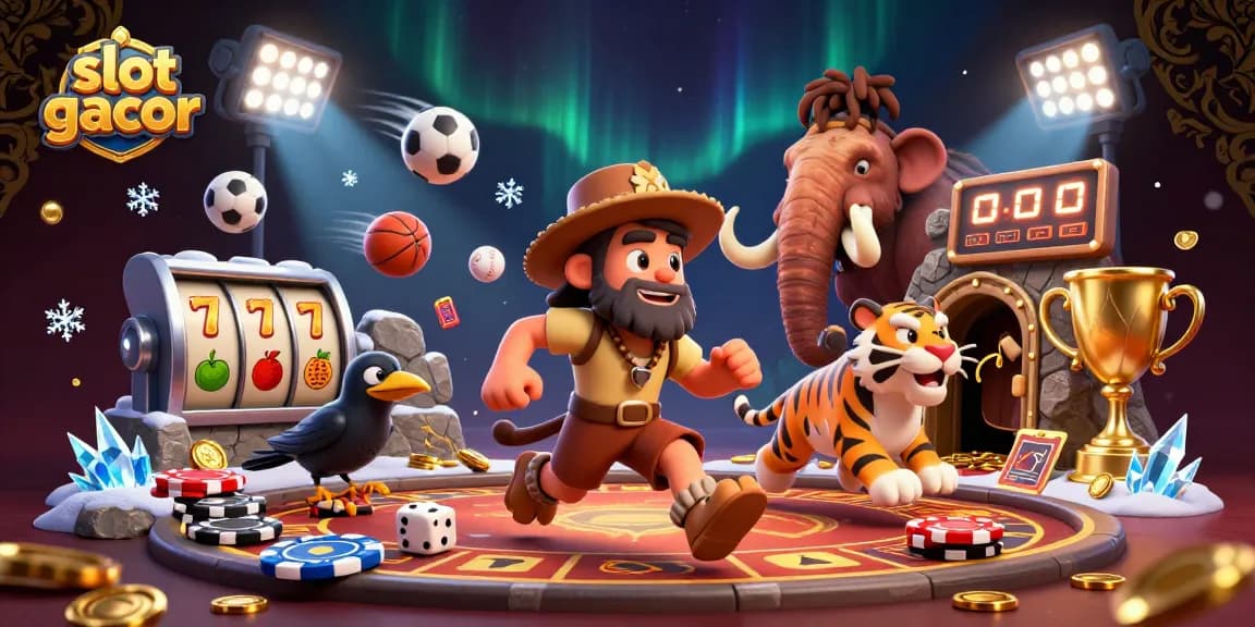 Menangkan slot gacor di kasino prasejarah dengan karakter kartun bermain dan elemen menarik.