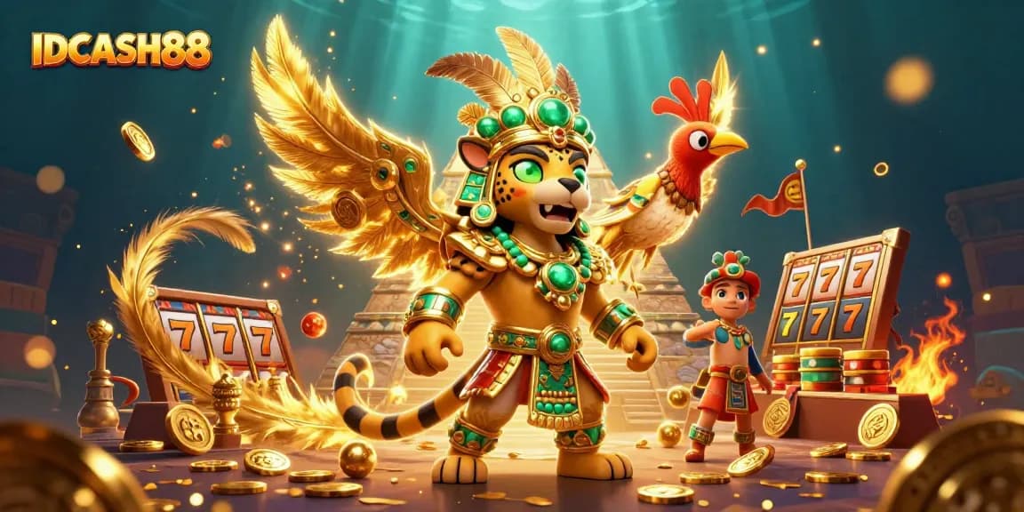 IDCASH88 offers thrilling slot gaming with stunning jackpots and vibrant visuals in a unique Mayan-themed scene.