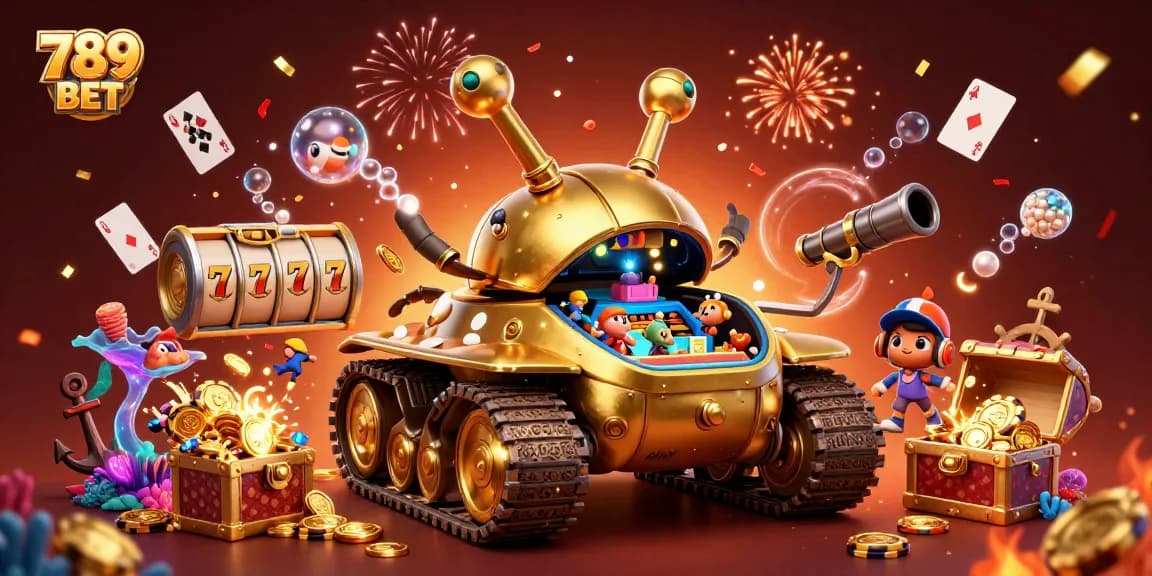 Experience exciting slot rewards at 789 BET inside a vibrant 3D casino scene.