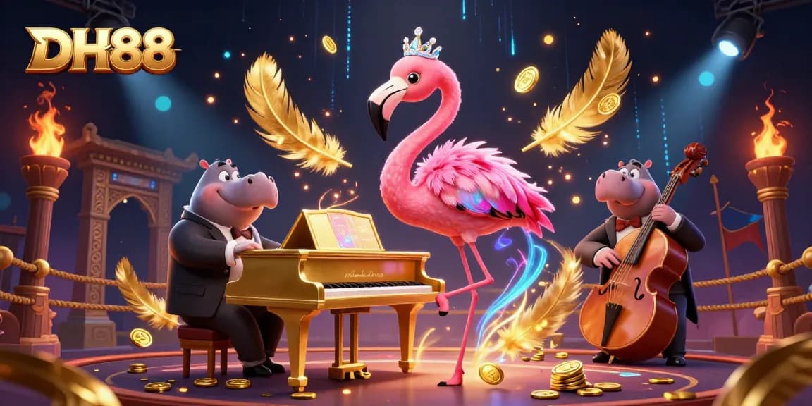 Experience the excitement of DH88 with a lively casino scene featuring a lounge singer and bassist.
