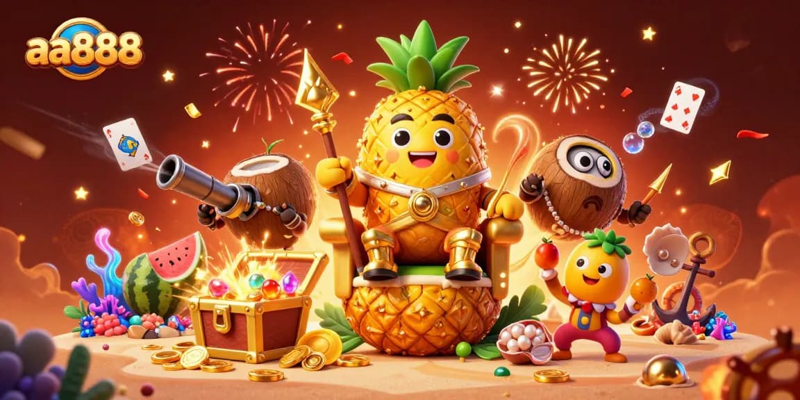 Experience the thrill of winning at aa888 with the lively casino scene featuring vibrant characters and dynamic elements.