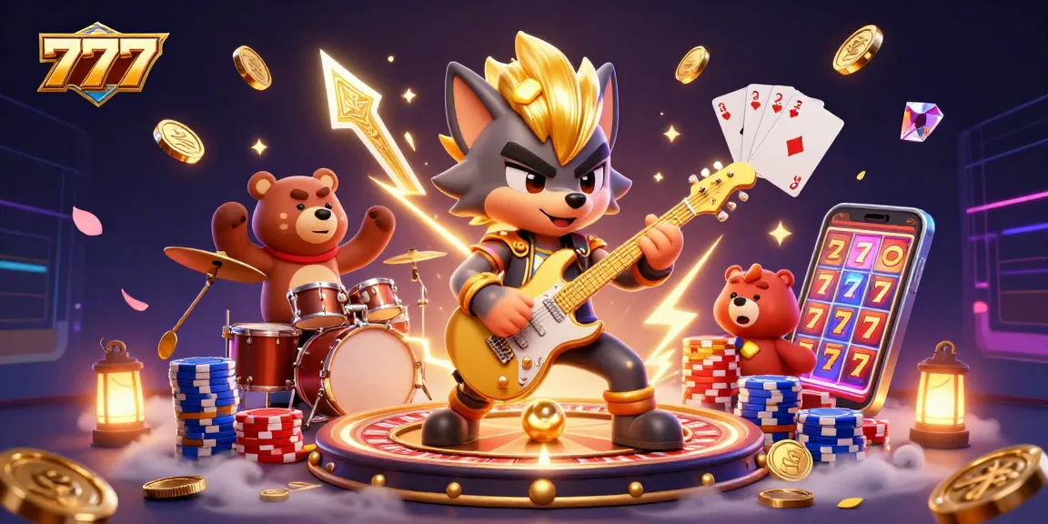 Experience the excitement of 777 gaming with cartoon characters in a vibrant casino scene.