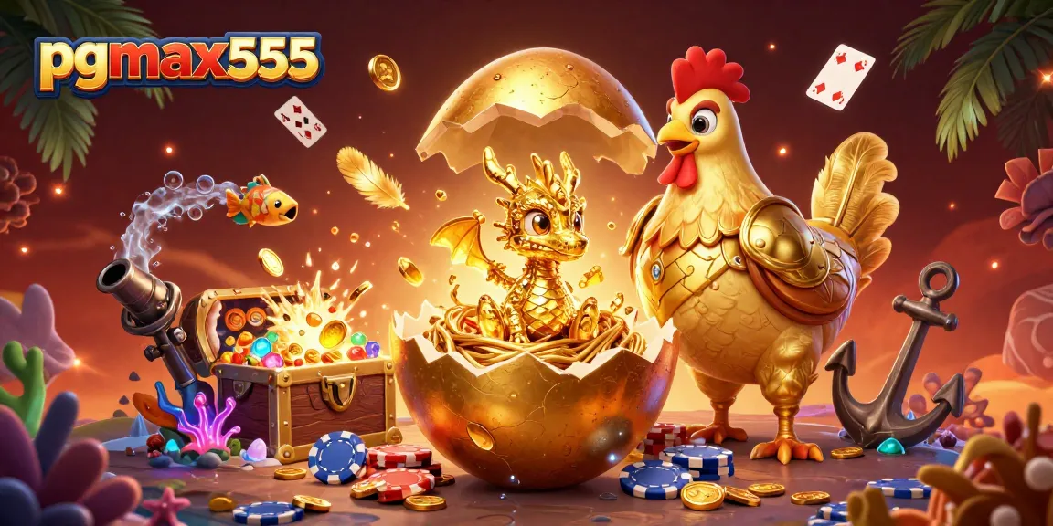 pgmax555 หมุนวงล้อเกมสล็อตหรรษากับมังกรทองและชิปโป๊กเกอร์ในคาสิโน