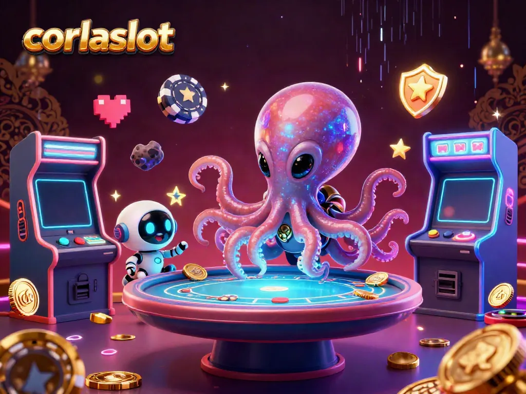 Engage in thrilling gameplay with corlaslot featuring an alien octopus at a poker table.