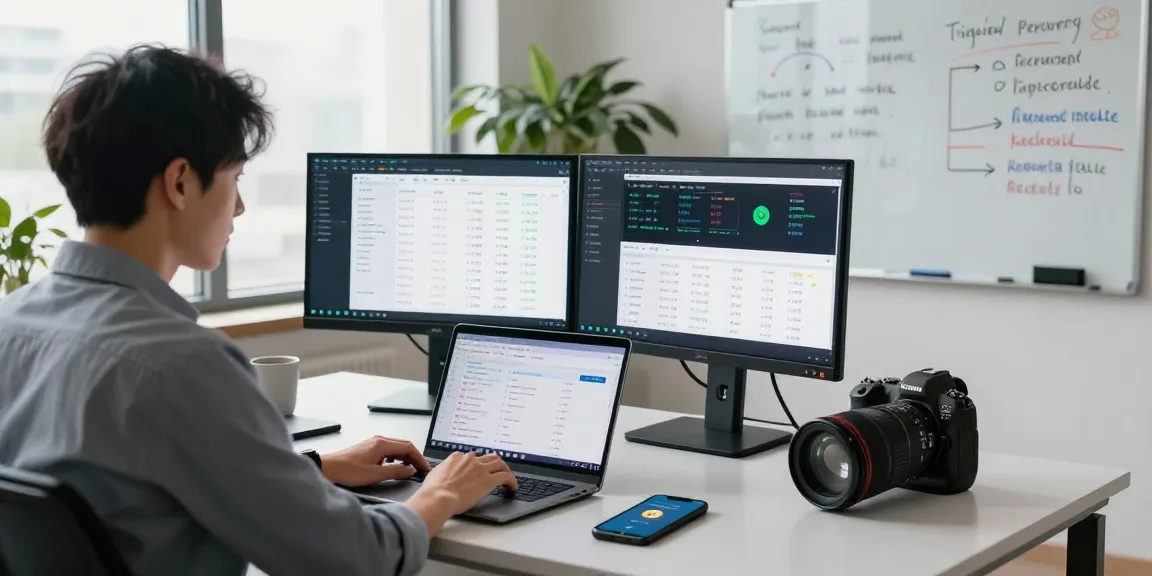 Recover lost crypto strategies in a professional office environment with an analyst working on blockchain recovery.