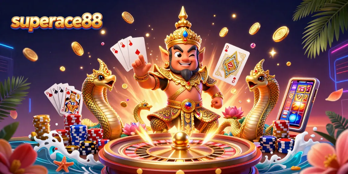 Experience thrilling gaming with superace88 at an online casino featuring vibrant characters and exciting elements.