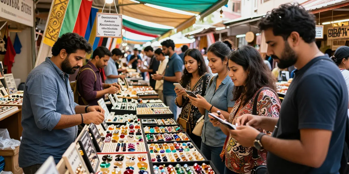 Shop for quality gemstones at https://www.mygemspot.com in a vibrant marketplace.