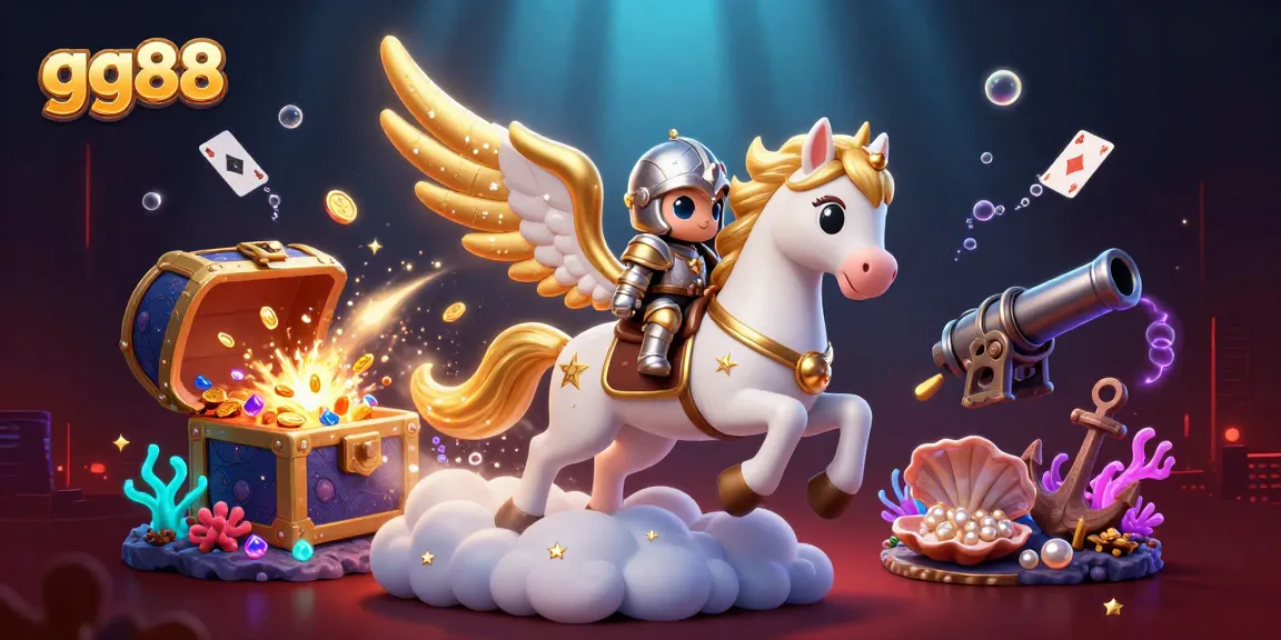 Engage in thrilling gameplay at gg88 with a dynamic 3D illustration featuring charming characters and vibrant casino elements.