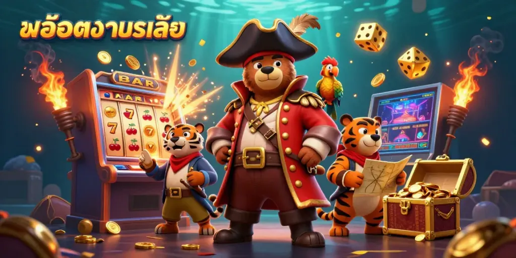 เล่น สล็อตทดลองเล่น ผ่านการทดลองของสล็อตแมชชีน 3D มีธีมโจรสลัด