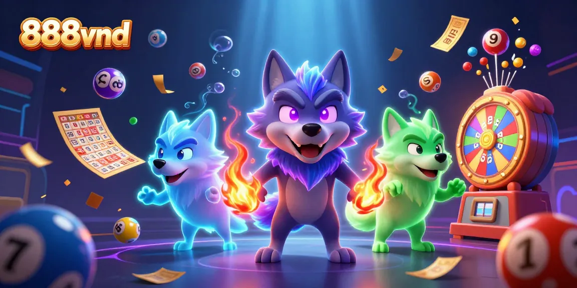 Engage in thrilling gameplay at 888vnd with colorful lottery balls and dynamic casino elements.