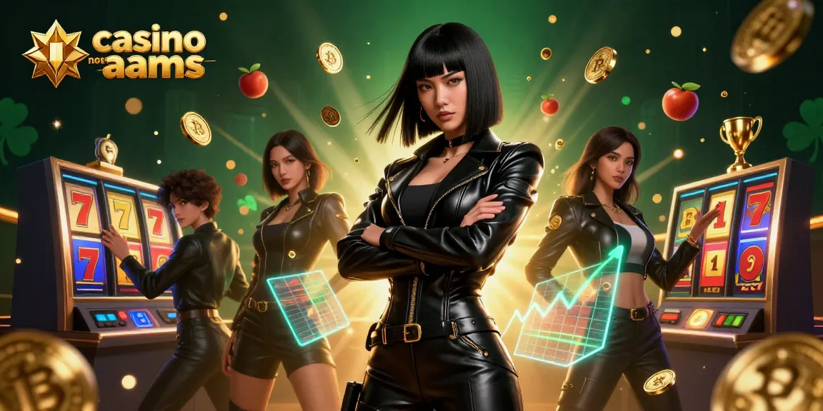 Gira e vinci nei casinò non AAMS con donna asiatica circondata da vivaci rulli di slot e elementi vincenti.