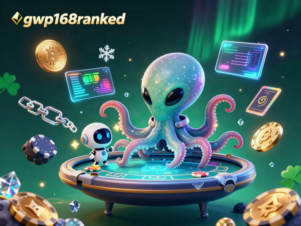 Alihkan perhatian Anda dengan gwp168ranked, saat alien octopus mengoperasikan meja poker holografik di ruang angkasa!