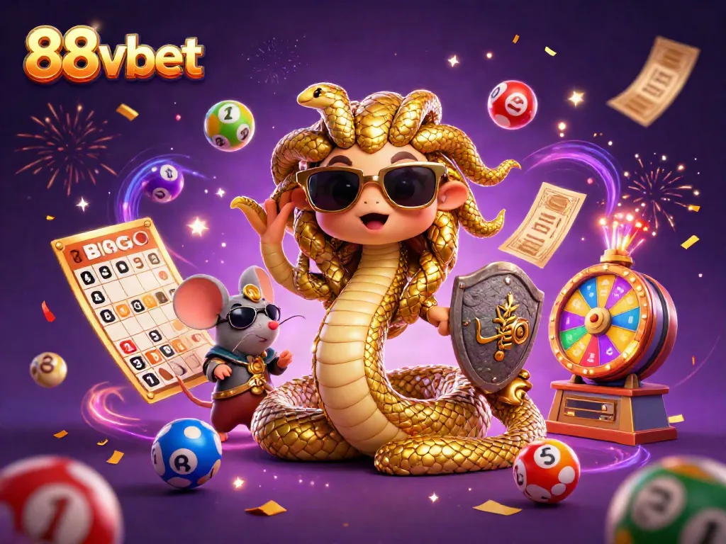 Engage with the dynamic world of 88vbet, where colorful lottery balls and festive elements celebrate online gaming.