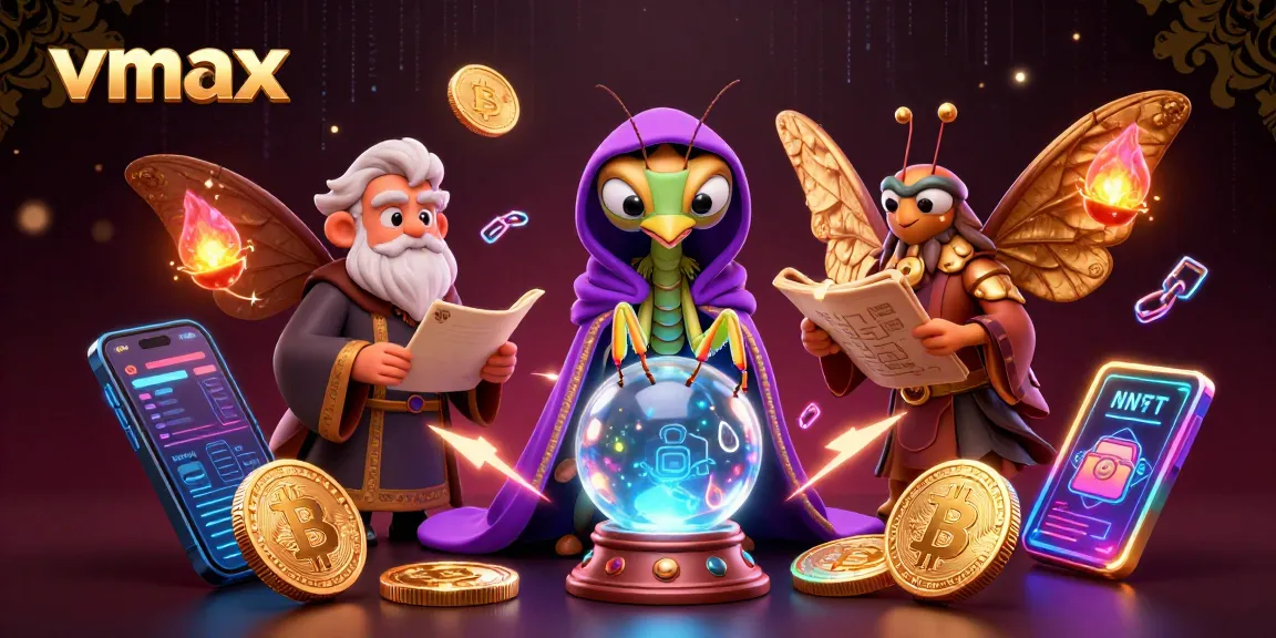 Engage with vmax in an enchanting casino scene filled with vibrant gaming elements and mystical characters.
