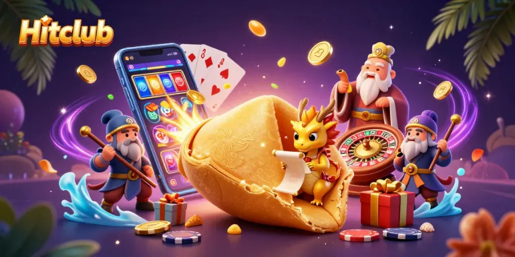 Hitclub players engage with a vibrant spinning slot game featuring golden treasures and dynamic characters.