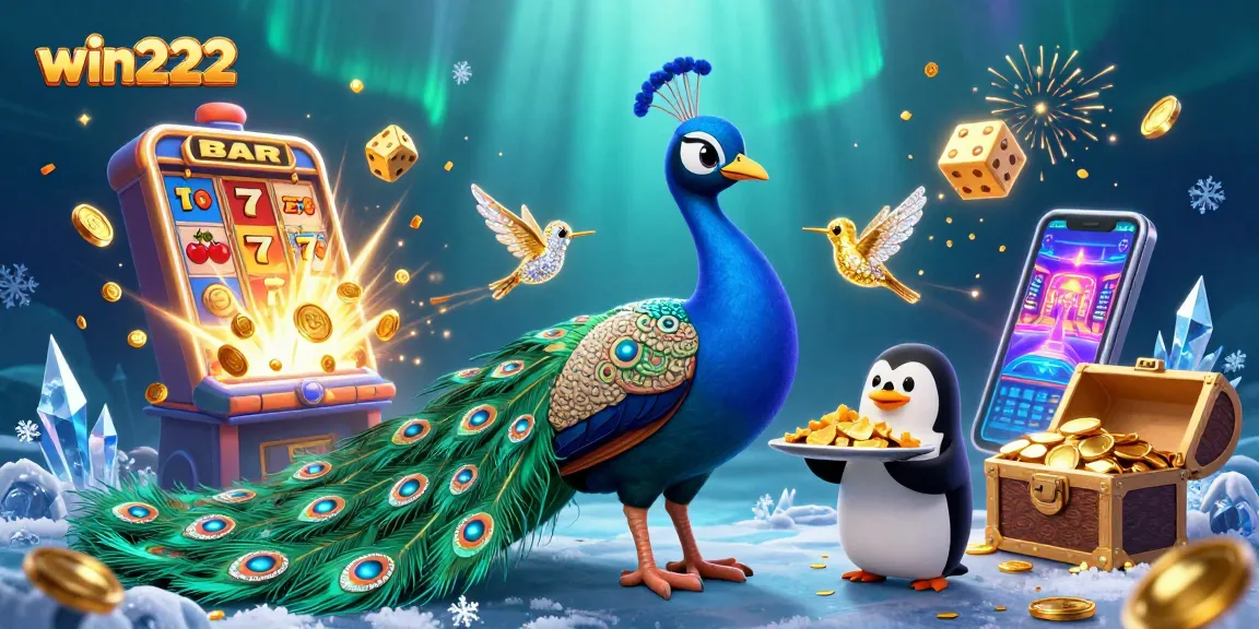 Experience exciting gameplay and golden winnings with win222's vibrant casino illustration.